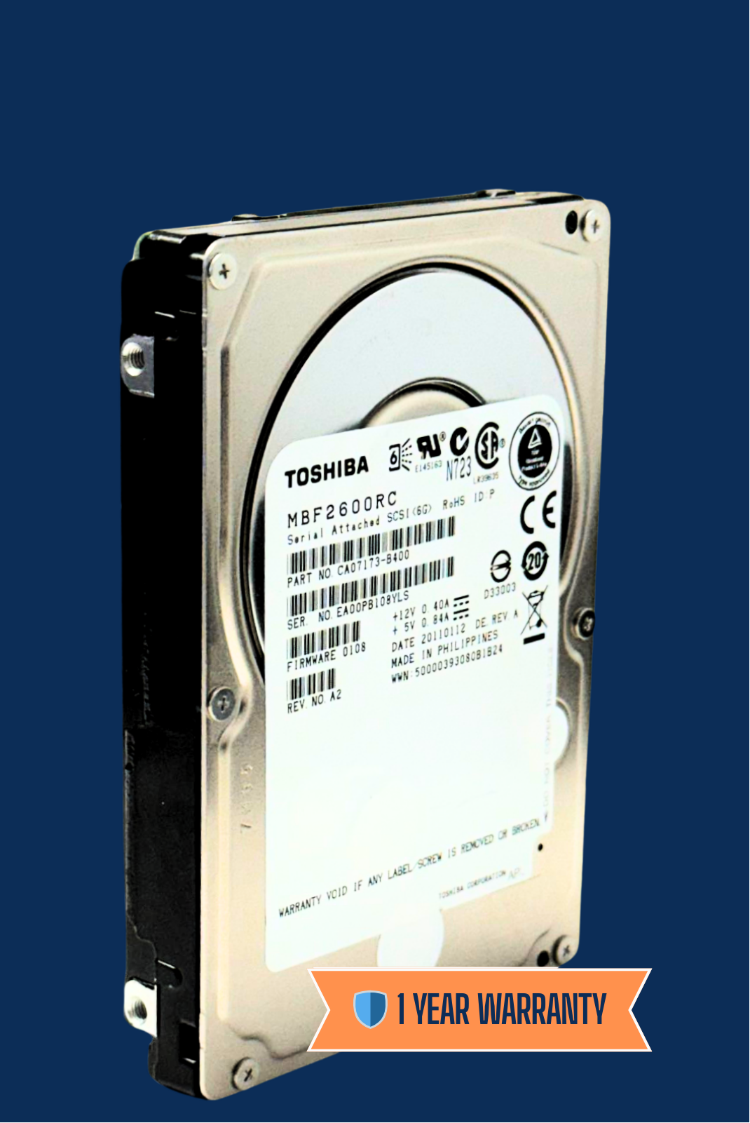 LOT OF 10 - Toshiba MBF2600RC 600GB 10K SAS 6Gb/s 2.5" Ent HDD 16MB Cache | 1YR