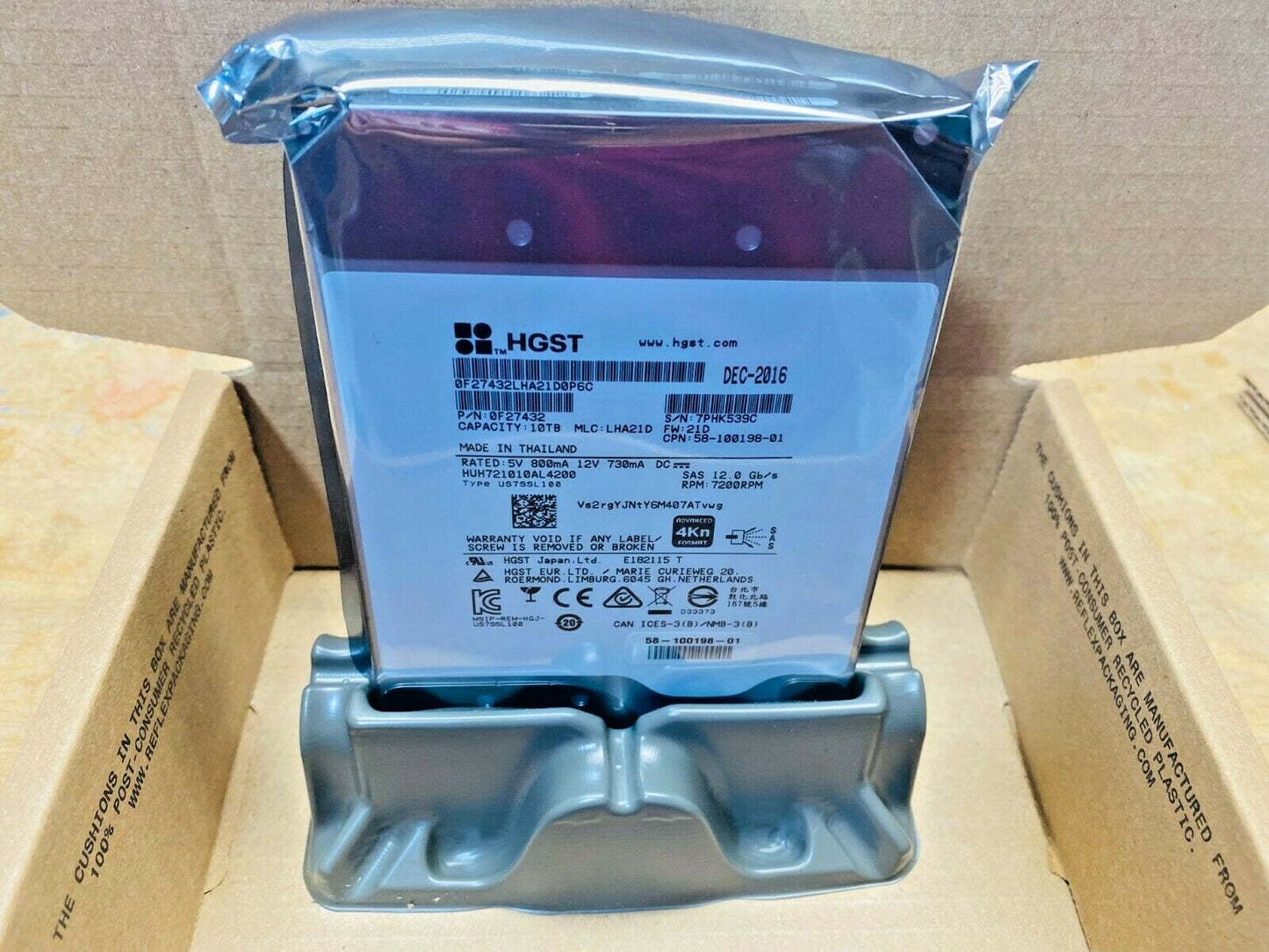 HUH721010AL4200/42C0 HGST Ultrastar He10 10TB 7200RPM SAS 12Gbps 256MB 2018