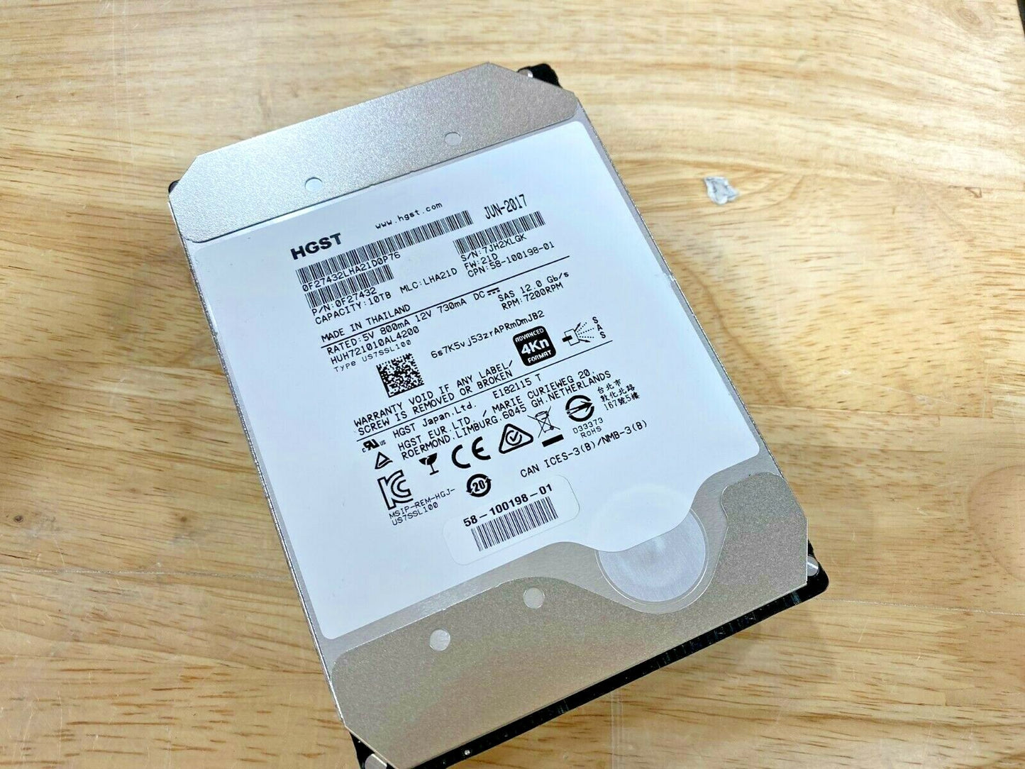 HUH721010AL4200/42C0 HGST Ultrastar He10 10TB 7200RPM SAS 12Gbps 256MB 2018