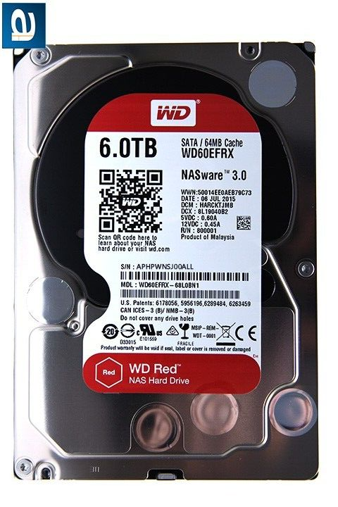 Western Digital WD60EFRX RECERT 6Tb Intellipower Sata 6.0 Gb/S 64Mb Hard Drive
