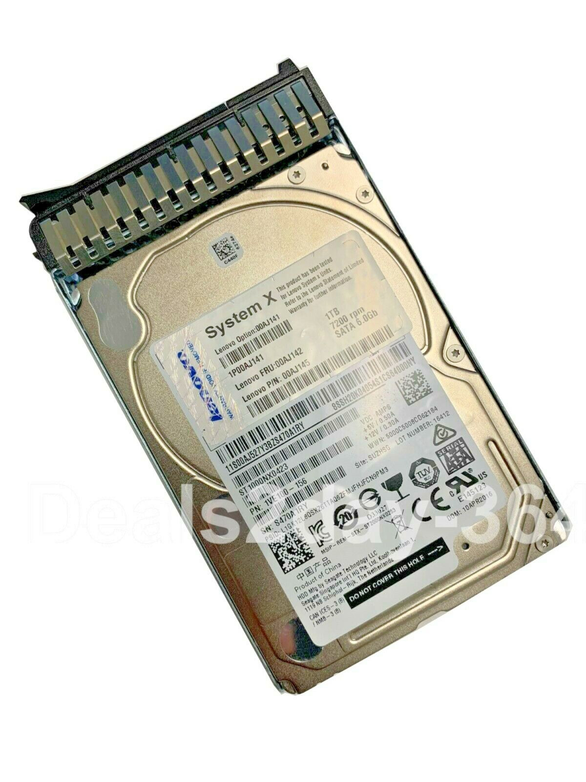 Lenovo/IBM 00AJ141 00AJ142 00AJ143 System X 1TB 2.5" 7.2K SATA HDD 64 MB Cache