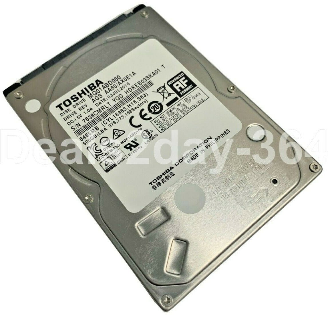 TOSHIBA MQ01ABD050 500GB 5400RPM 8MB Cache 2.5" SATA 3Gb/s Internal Hard Drive