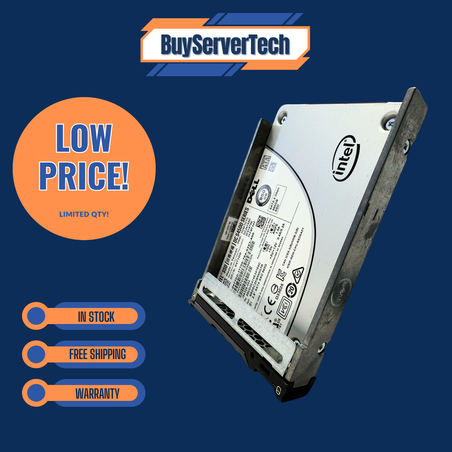 Dell DC S4500 04T7DD 960GB SATA 6Gbps 2.5" SSD | Dell Tray | 4T7DD