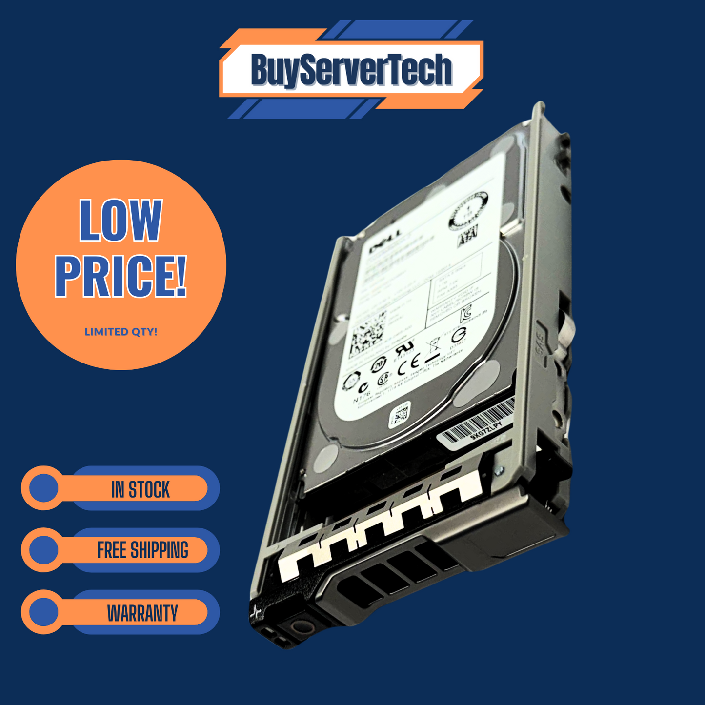 Dell 9KW4J 1TB 7.2K 2.5 SATA 6Gb/s 09KW4J HDD ST91000640NS w/Tray | 0 Hours 1YR
