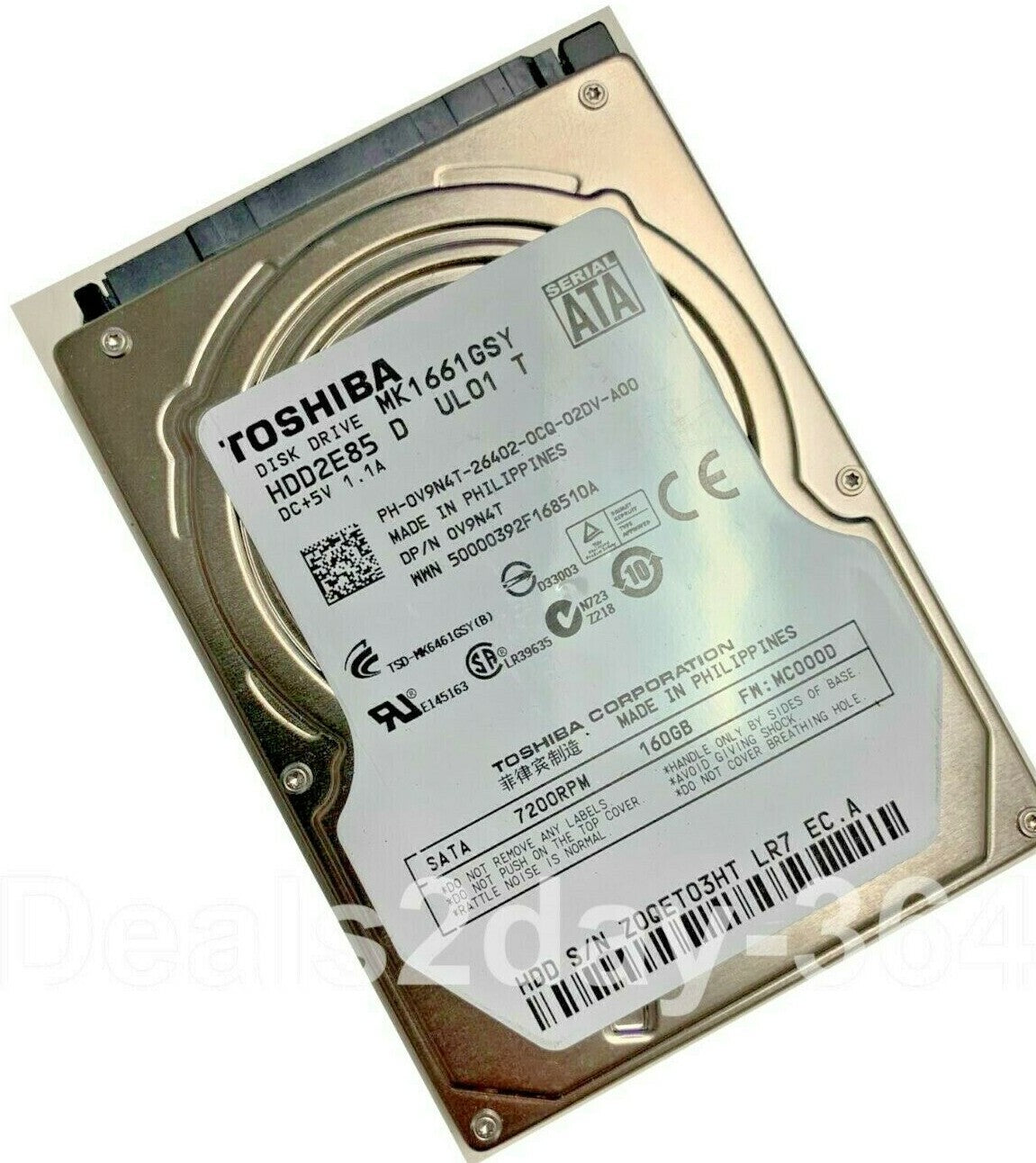 MK1661GSY TOSHIBA 160 GB 2.5" 7200 RPM 16 MB SATA Drive Laptop