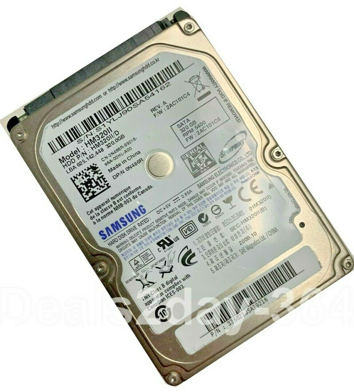 Samsung HM320II 320GB 5400RPM 3Gb/s 8MB 2.5" SATA Laptop Hard Drive (HM320II)