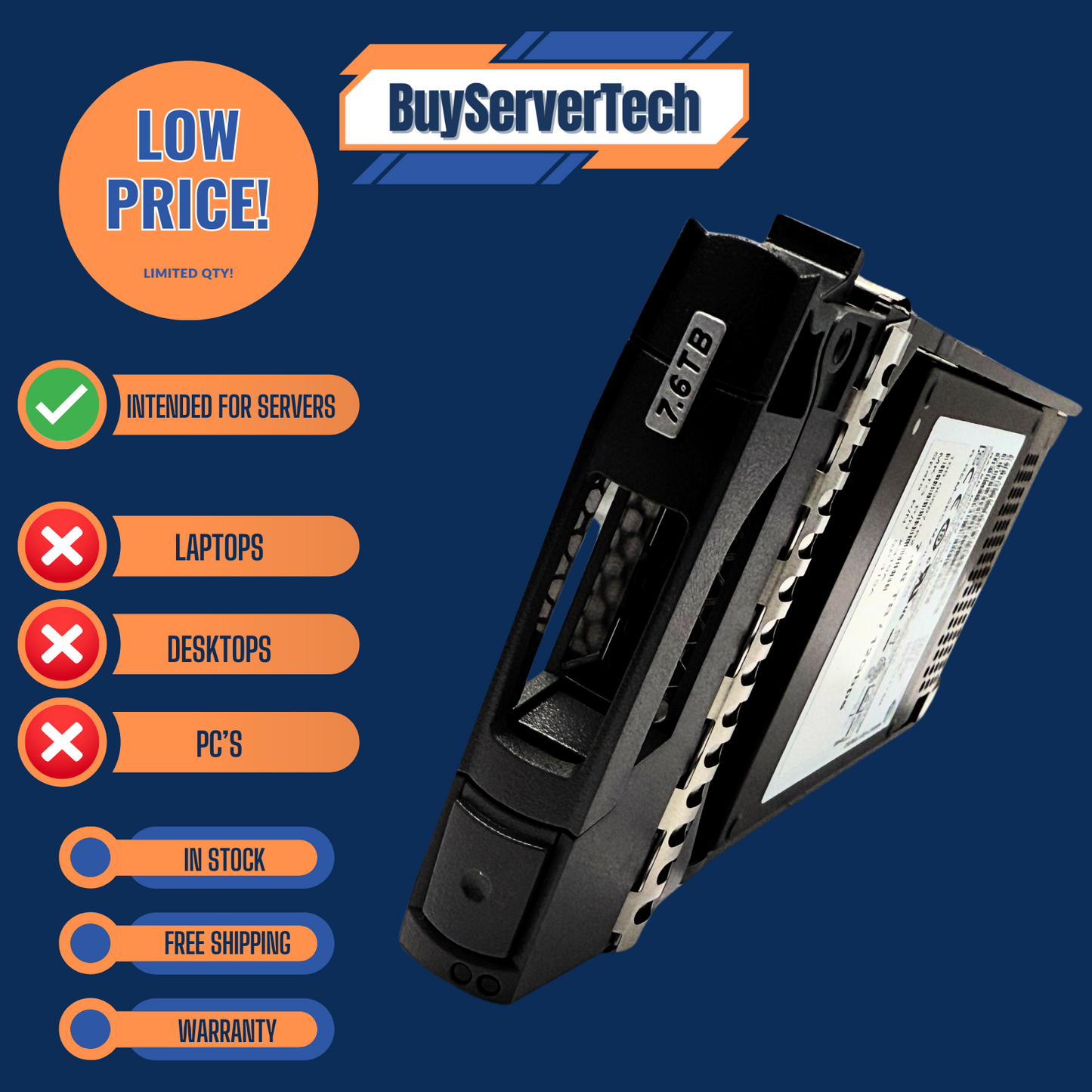 NetApp X319A 7.68TB SAS 12Gbps 2.5" SSD | 108-00687 | S319A | 180day Warr