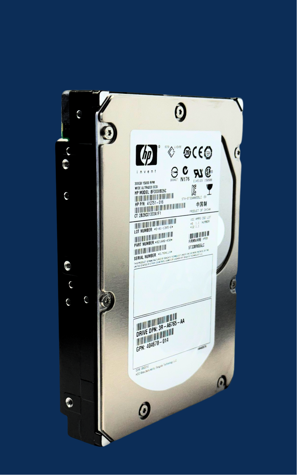 HP 412751-016 Seagate ST3300655LC 300GB 15K U320 SCSI 80-PIN HDD | 0 Hours