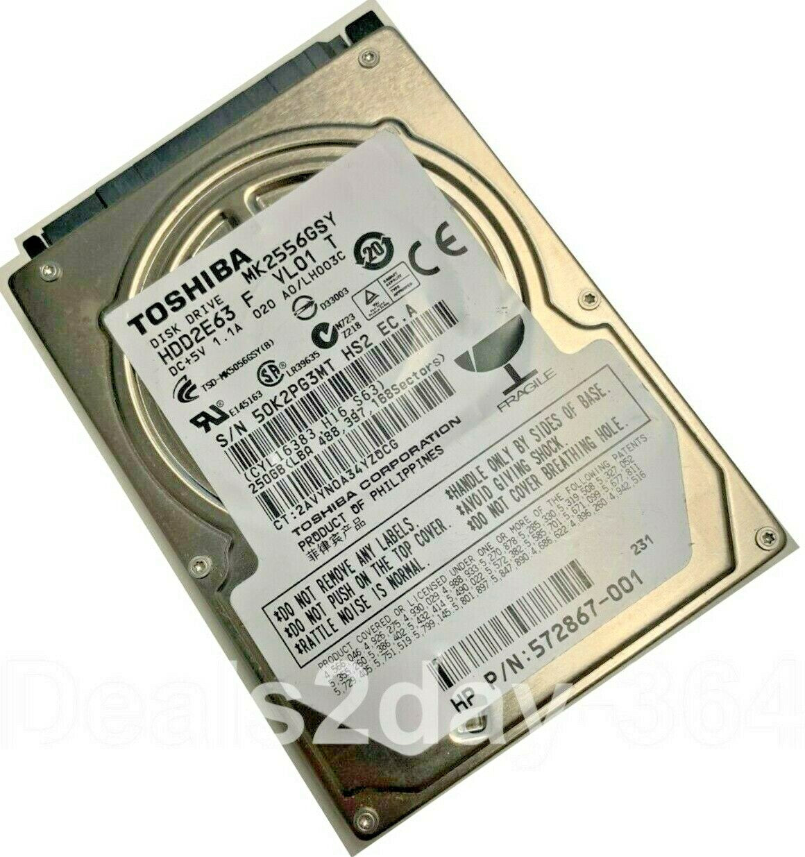 Toshiba MK2556GSY 250GB 7.2K RPM 3Gb/s 16MB 2.5" SATA Hard Drive (MK2556GSY)