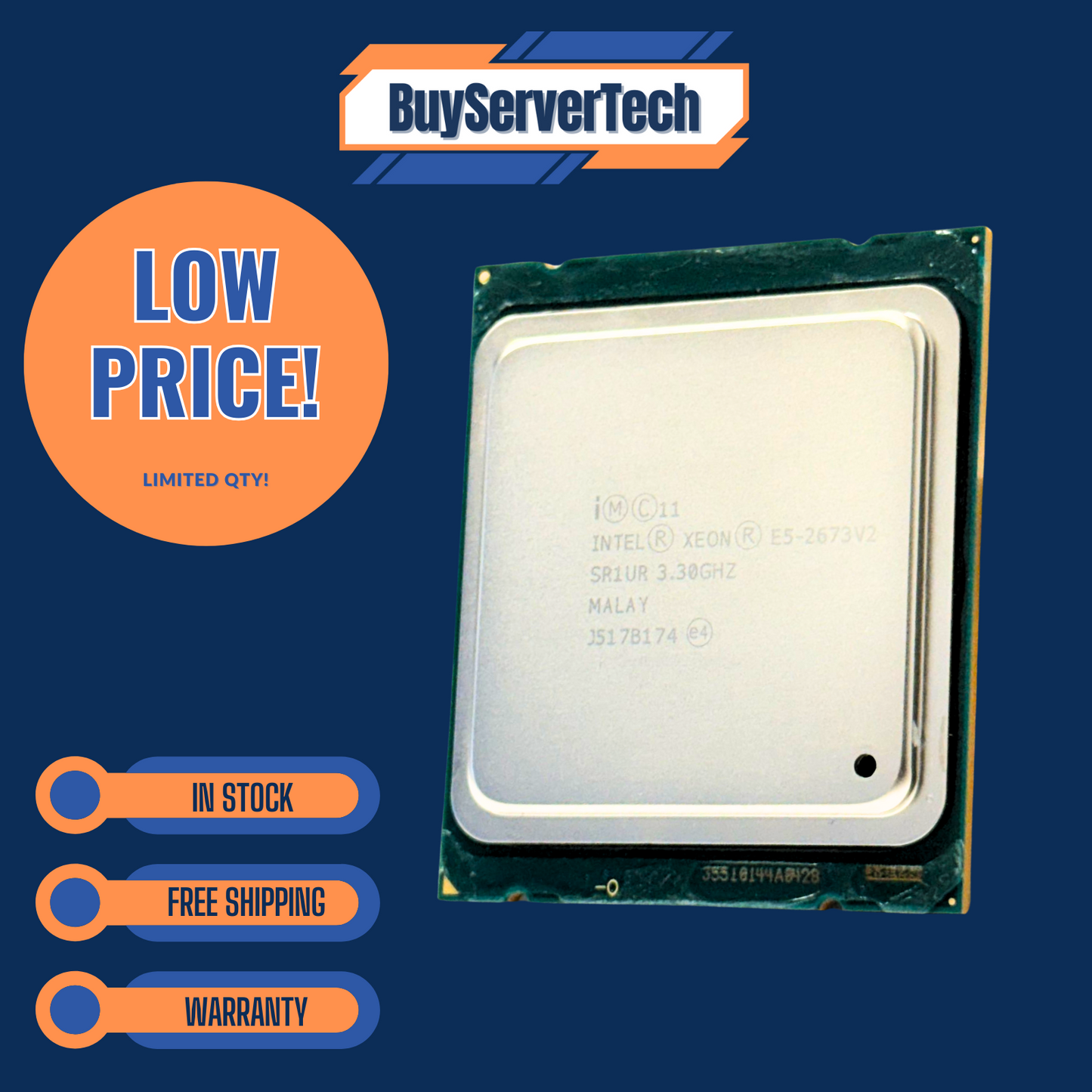Intel Xeon E5-2673 v2 SR1UR 3.3GHz 8-Core 25MB L3 Cache CPU | LGA2011 Processor