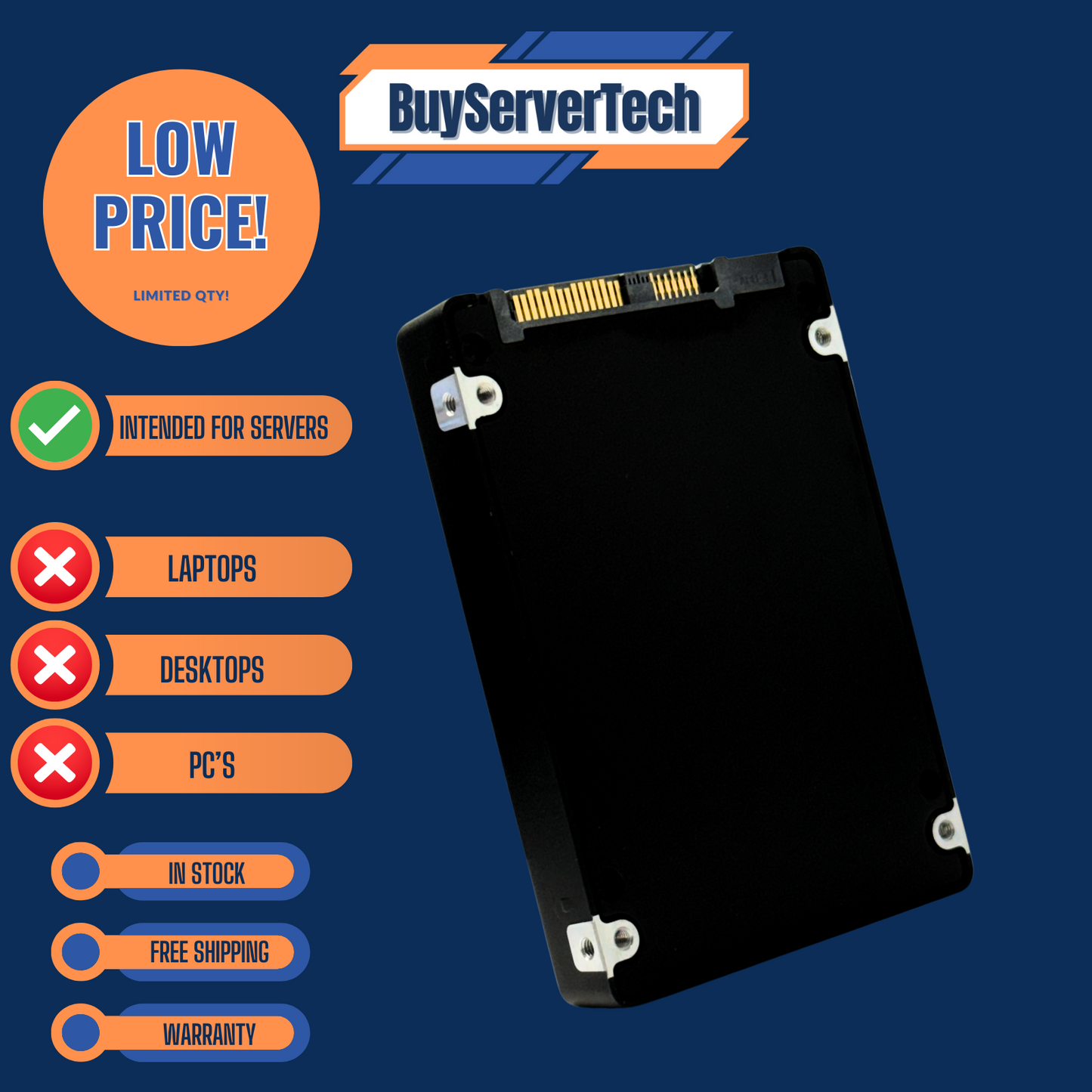 Samsung MZ-ILS960N PM1633a 960GB SAS 12Gbps 2.5" SSD | TLC | SFF | Grade A