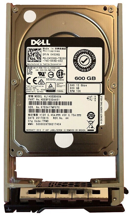 453KG DELL 600GB 10K SAS 2.5" 12Gb/s HDD