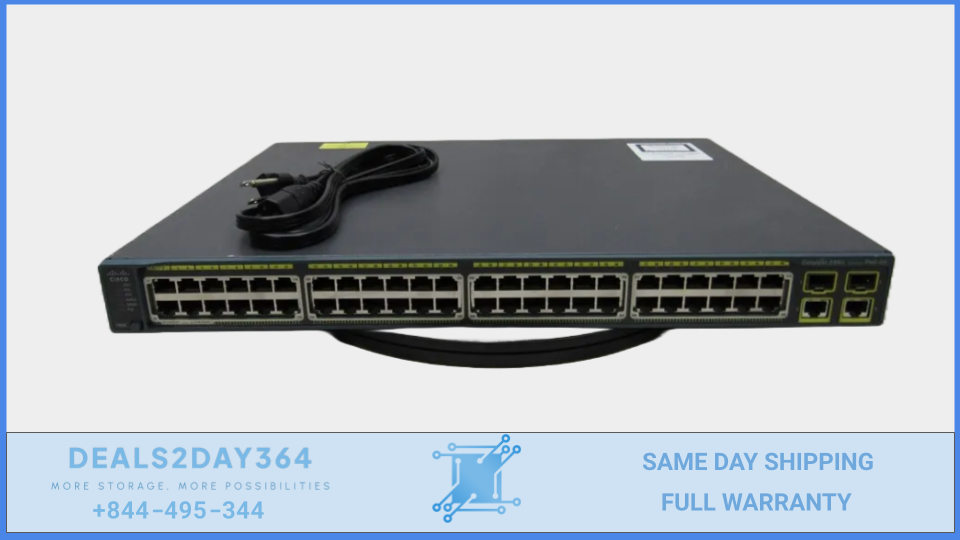 Cisco Catalyst 2960 WS-C2960-48PST-L 48-Ports Rack-Mountable Switch