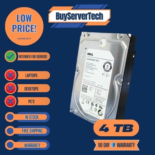 Dell 0529FG 4TB 7.2K RPM 3.5" SAS 12Gb/s HDD Enterprise Server Hard Drive ST4000NM0023