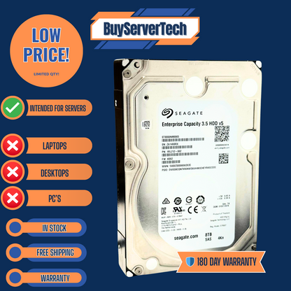 Seagate ST8000NM0065 8TB 7200RPM SAS 12Gbps 256MB 3.5" HDD | Grade A