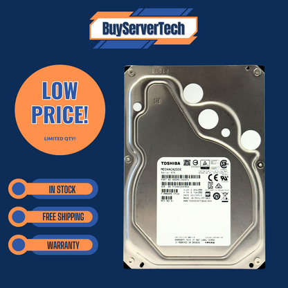 Toshiba MC04ACA 2TB 7200RPM 3.5" SATA 6Gb/s HDD MC04ACA200E 128MB 0HRS ENT