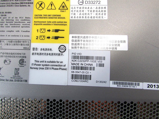 Cisco N2K-C2232PP-10GE V03 32 Port 10Gb Nexus Fabric Extender Switch 2x PSU C5