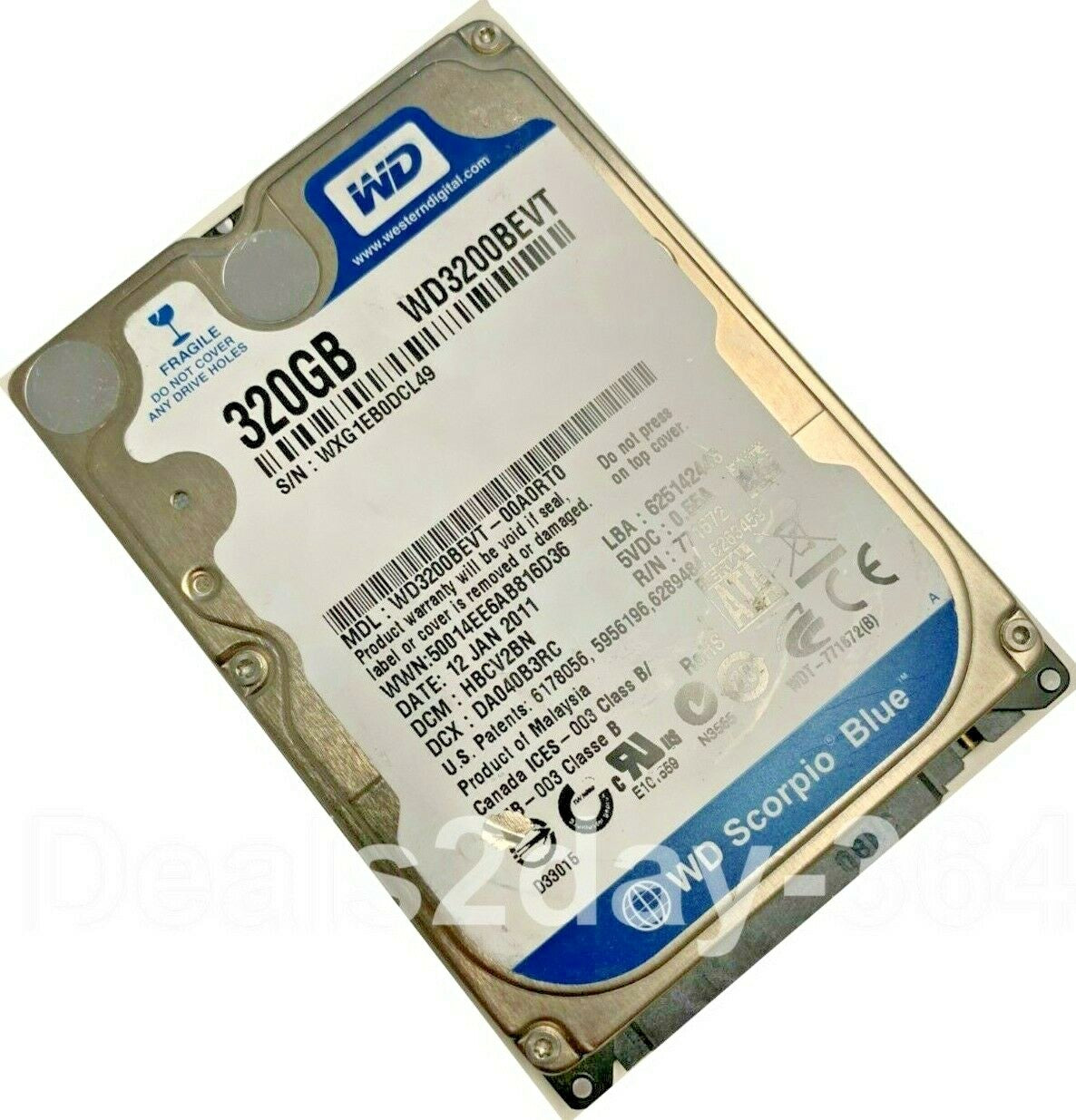 Western Digital Scorpio 320GB 5400RPM From Brand New Laptops WD3200BEVT