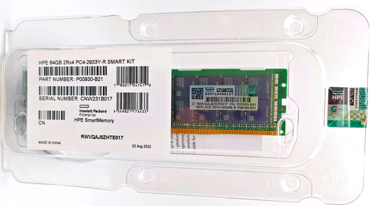 NEW HPE 64GB P00930-B21 DDR4 PC4-2933Y Smart Kit