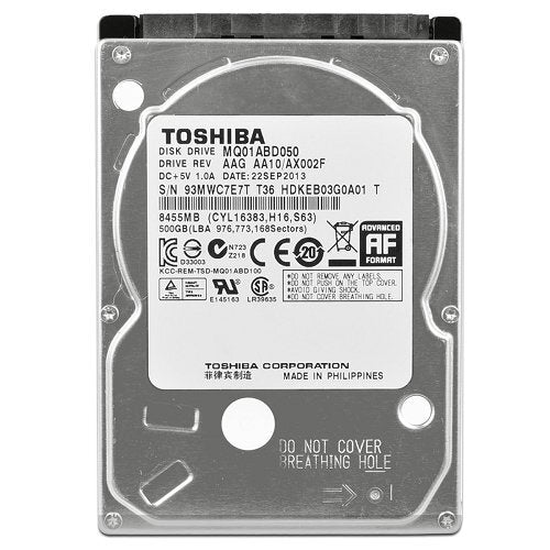 TOSHIBA MQ01ABD050 500GB 5400RPM 8MB Cache 2.5" SATA 3Gb/s Internal Hard Drive