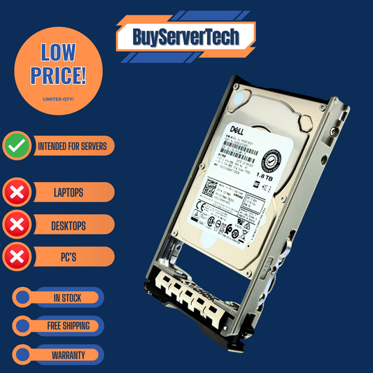 Dell 2TRM4 1.8TB 10K SAS 12G 2.5" HDD AL14SEB18EQY | 0 Hours - 1 Year war 02TR