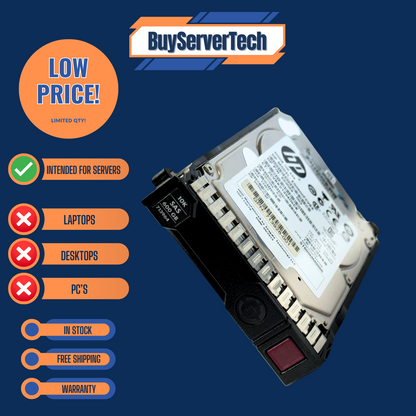 HP 652583-B21 600GB 10K 2.5" SAS 6G SFF HDD 653957-001 Smart Carrier G8 G9 G10