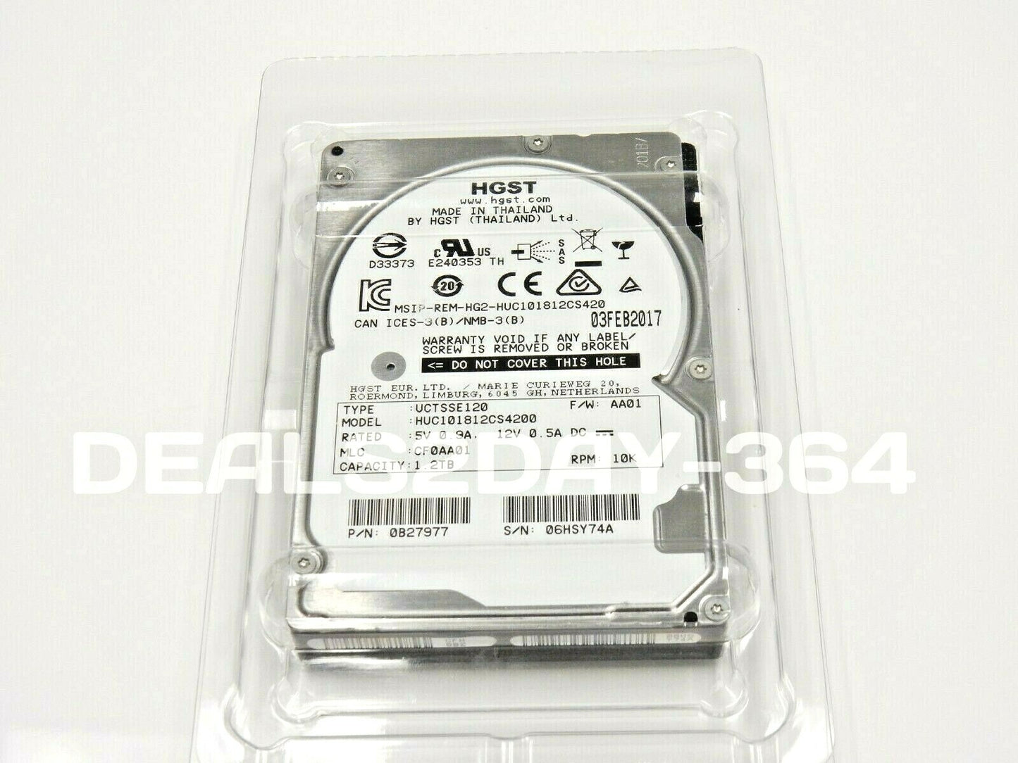 H.G.S.T 1.2TB 1200GB 10K SAS 2.5 12Gb/s Server Hard Drive HUC101812CS4200 HDD
