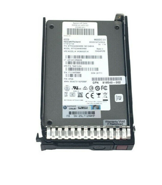 764929-B21 HP 800GB 6G SATA 2.5" SSD SC HDD 764913-004 /765016-001