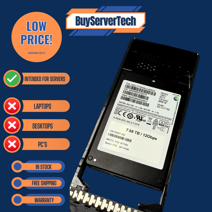 NetApp X319A 7.68TB SAS 12Gbps 2.5" SSD | 108-00687 | S319A | 180day Warr