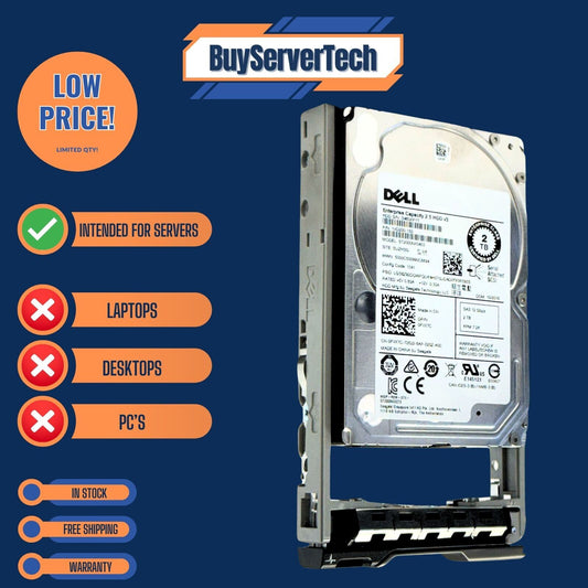 Dell 2TB 2.5" 12Gb/s SAS 7200RPM HDD FVX7C 0FVX7C ST2000NX0433 + R-Series Tray