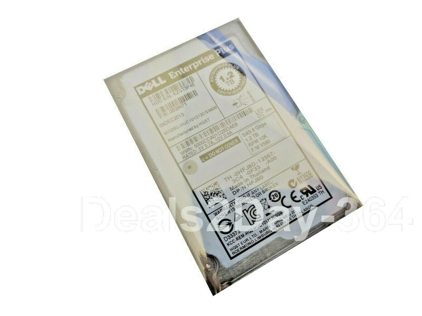 Dell HFJ8D 0HFJ8D  EQUALLOGIC 1.2TB 10K 6Gb/s 2.5" SAS Drive W/Caddy Tray