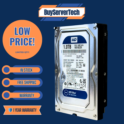 Western Digital WD10EZEX 1TB 7200RPM SATA 6Gb/s 64MB 3.5" HDD | Windows HD | 1YR