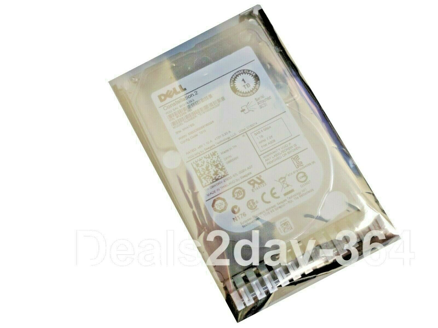 Dell 9W5WV 09W5WV 1TB 7.2K 2.5" SAS Drive  W/ Caddy Tray not for laptops or ps4