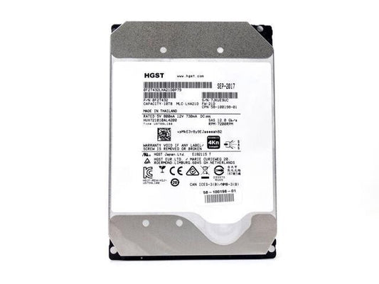 *** WD HGST 10TB 3.5" 7.2K SAS 12Gb/s 4Kn Hard Drive HUH721010AL4200***