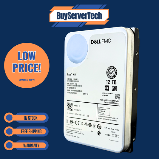 Dell EMC 8JYD7 Seagate Exos X14 12TB SATA 6Gb/s 7.2K 3.5" HDD ST12000NM0128