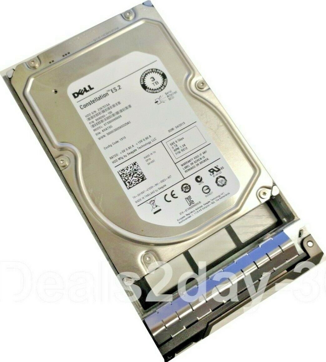 Dell 91K8T 091K8T 3TB 7.2K 6G 3.5in SAS Hard Drive ST33000650SS W/ caddy