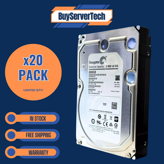 PACK OF 20 Seagate 8TB 7.2k 256MB SATA 6Gb/s 3.5 512e SED Ent HDD | ST8000NM01