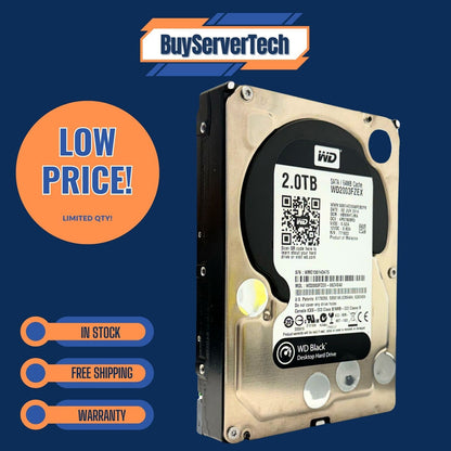 WD Black 2TB 7200RPM 3.5" SATA Internal Hard Drive (WD2003FZEX) Desktop HDD
