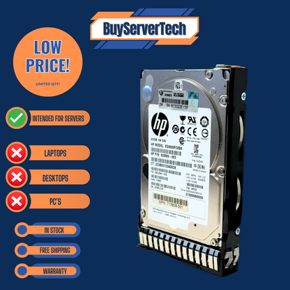HP 652583-B21 600GB 10K 2.5" SAS 6G SFF HDD 653957-001 Smart Carrier G8 G9 G10