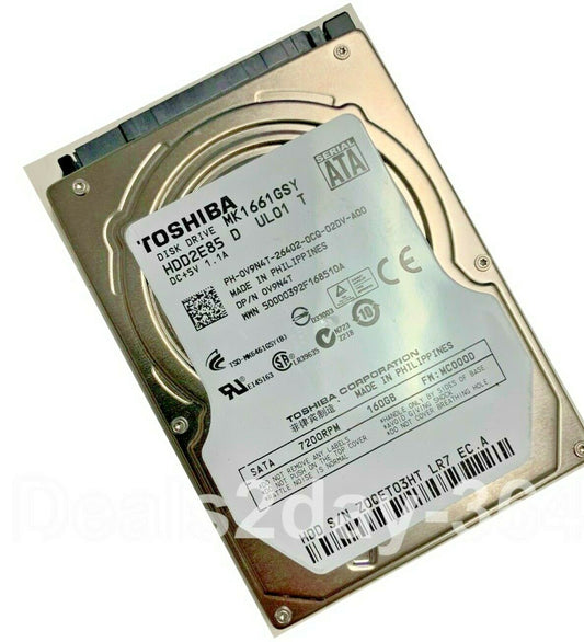 MK1661GSY TOSHIBA 160 GB 2.5" 7200 RPM 16 MB SATA Drive Laptop