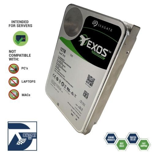 Seagate ST12000NM0027 Exos X12 12TB 12Gb 4KN 7.2K 256MB SAS 3.5" Hard Disk Drive