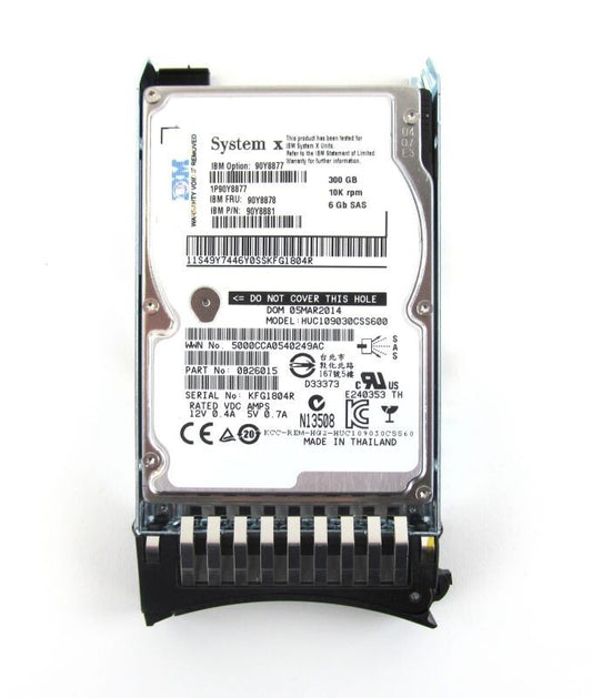 IBM 90Y8877 90Y8878 90Y8881 IBM 300GB 10K 2.5 SAS II 6 GB/PS HARD DRIVE