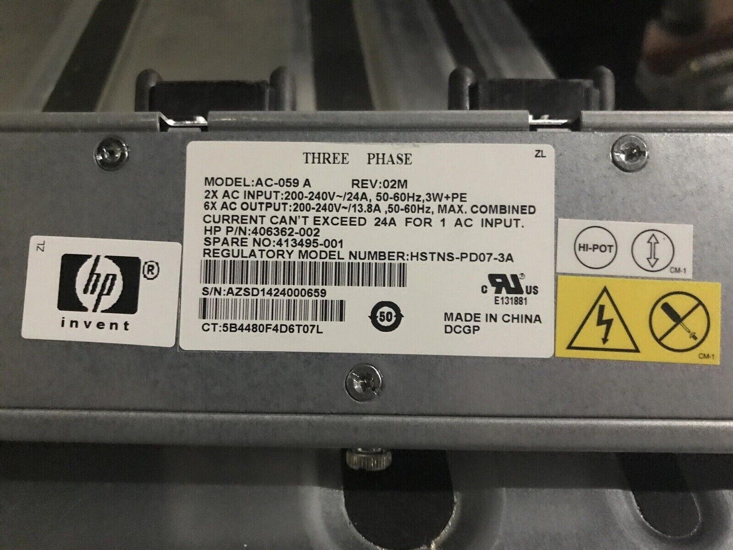 HP BladeSystem C7000 G3 Gen3 Platinum Blade Chassis 6x 2450W PSU 10x Fans 2x OA