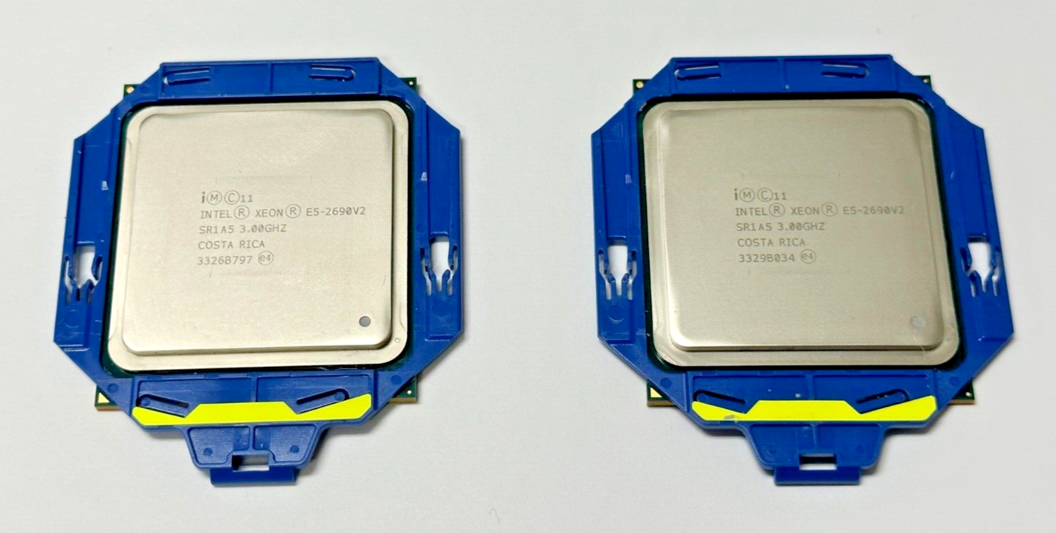 LOT QTY 2 of INTEL XEON 10 CORE E5-2690 V2 25MB 3.00GHZ CPU SR1A5