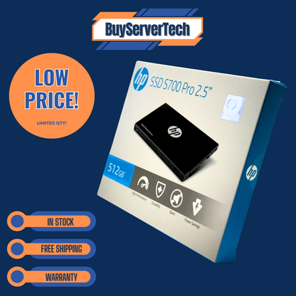 HP S700 Pro 512GB 2.5" SATA SSD 570MB/s 2AP99AA#ABL 0HRS 3D NAND MTBF 2M Hrs