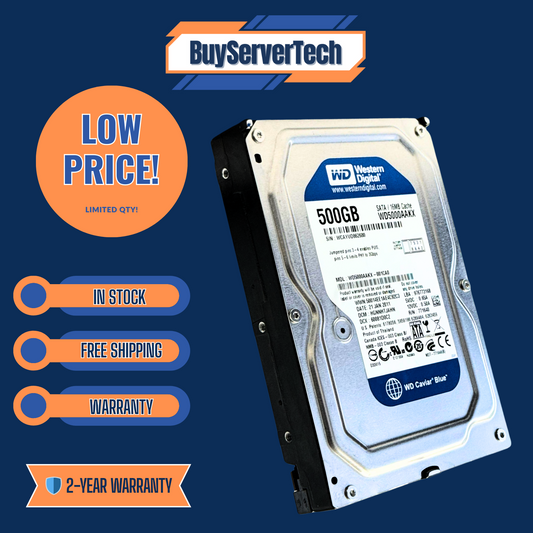 WD5000AAKX 500GB 7200RPM 3.5" SATA 6Gbps HDD | WD Caviar Blue | 0 Hours | 2YR