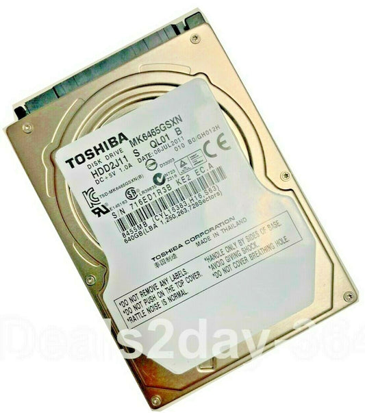 Toshiba MK5076GSXN 500GB 5.4K 3Gb/s 8MB 2.5" SATA Internal Hard Drive laptop