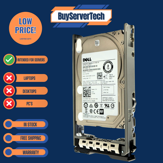 Dell 0TMVN7 ST2000NX0433 2TB 7.2K 12Gb/s SAS 2.5" HDD 128MB Cache Server Drive