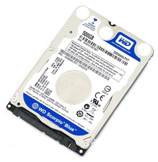 WD Blue 500GB  Mobile Hard Disk Drive 5400 RPM SATA 3 Gb/s  2.5in WD5000LPVT P