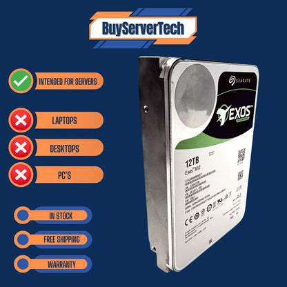 Seagate ST12000NM0027 Exos X12 12TB 12Gb 4KN 7.2K 256MB SAS 3.5" Hard Disk Dri